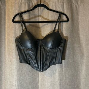 Say What Faux leather bralette